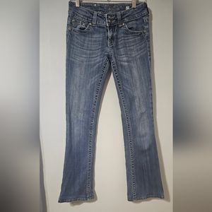 Miss Me JP4656-2 Boot Cut Jeans with Embellished Buttoned Flap Pocket in Size 27